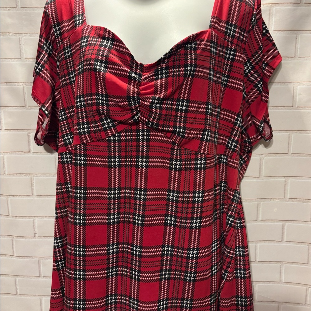 Red Plaid Women's Top